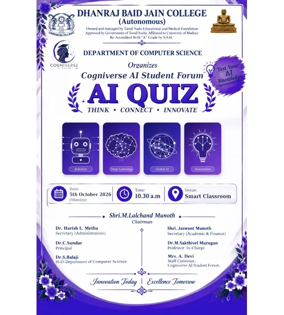 Department of Computer Science - Cogniverse AI Quiz, 5 October 2026