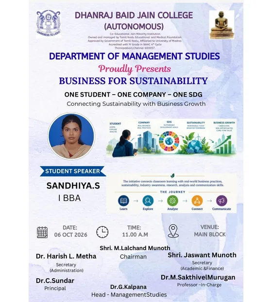 Department of Management Studies - Business for Sustainability, 6 October 2026
