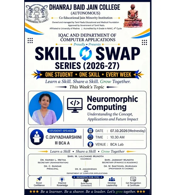 IQAC and Department of Computer Applications - Skill Swap Series: Neuromorphic Computing, 7 October 2026